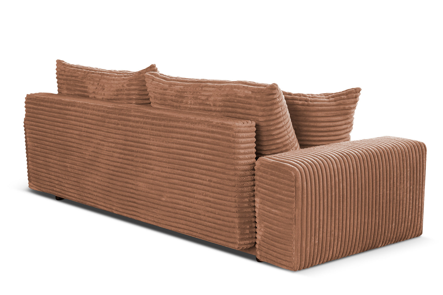 Sofa CORDO von Sofiland – Schlafsofa mit Bettkasten, Cord-Sofa 265x105 cm, Hellbraun 56
