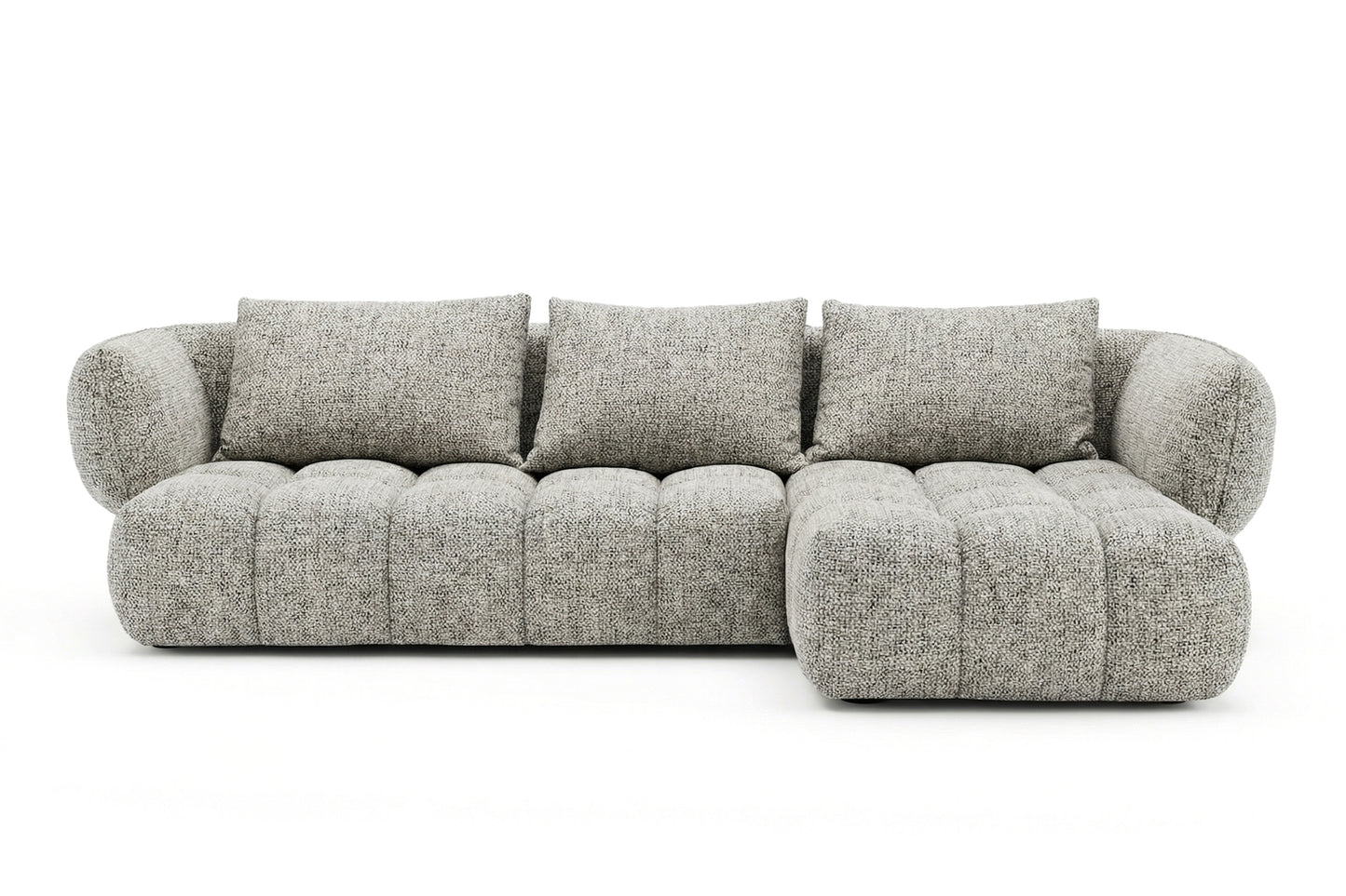 Lounge-Ecksofa SAVIO - Puente 06 Hellgrau rechts - 250x168 cm - Design Sofa HR