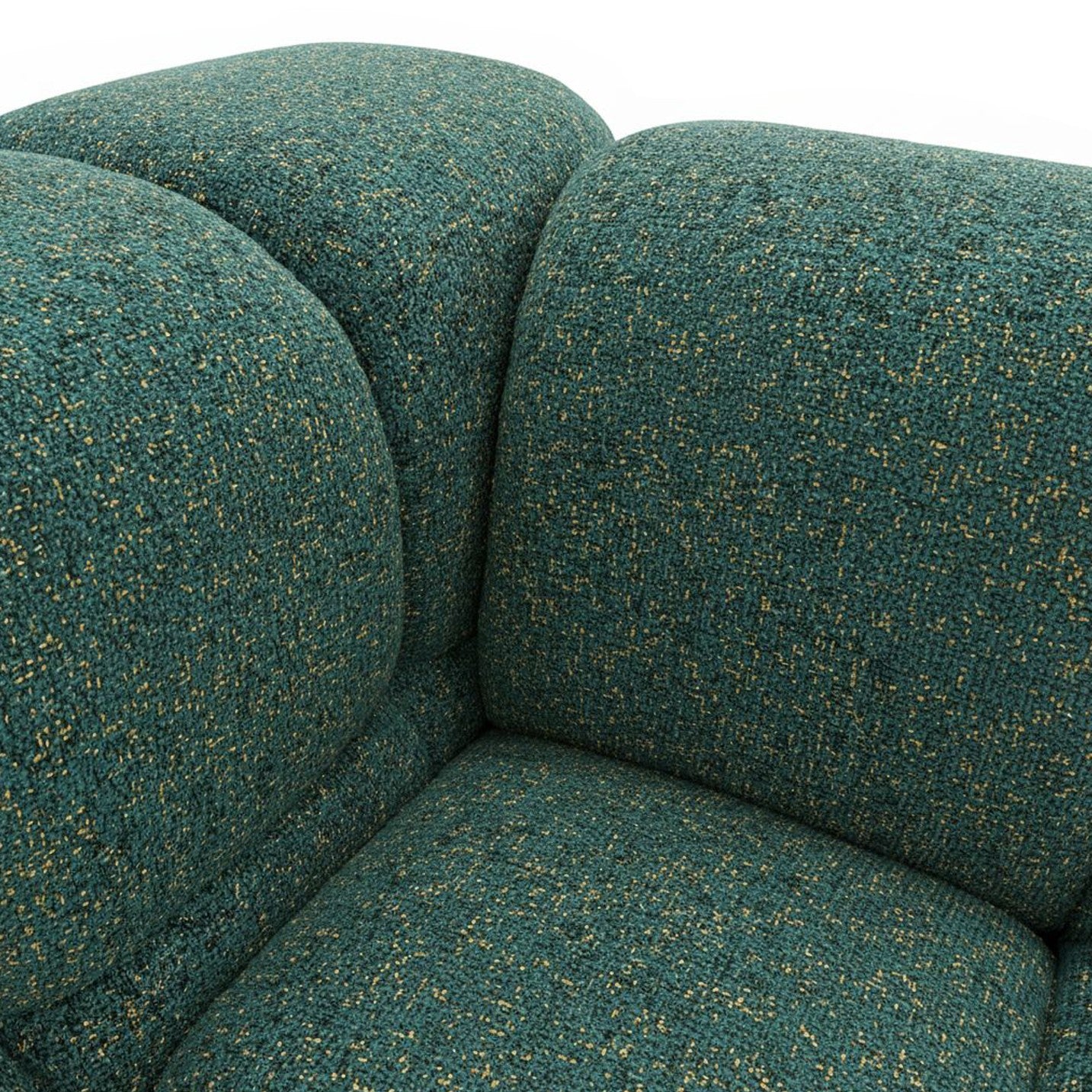 Design-Sofa 3-Sitzer TONDO PUENTE 37 – Strukturgewebe in Bouclé-Optik – gewelltes Design – Grün