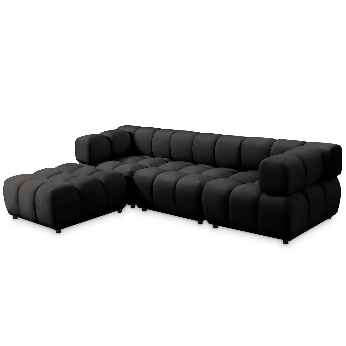 Ecksofa TONDO LC/RC 192x288cm Bluvel 19 Schwarz