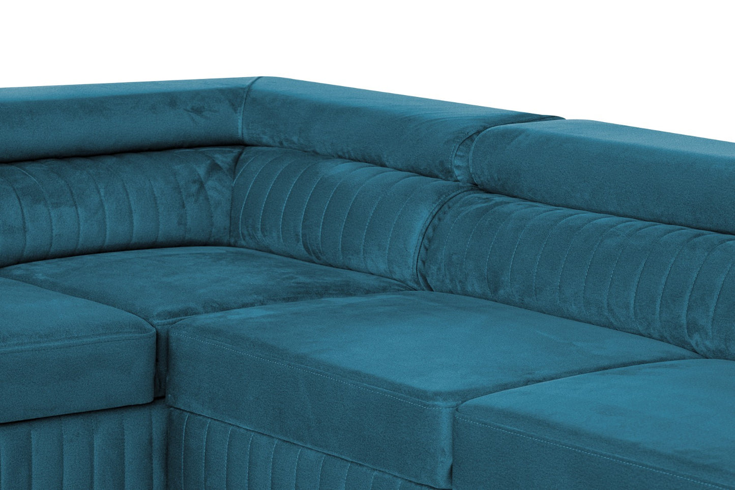 Große U-Form Schlafsofa mit Bettkasten & Agmamito Element Bezug, Türkis Magnum U Sofiland