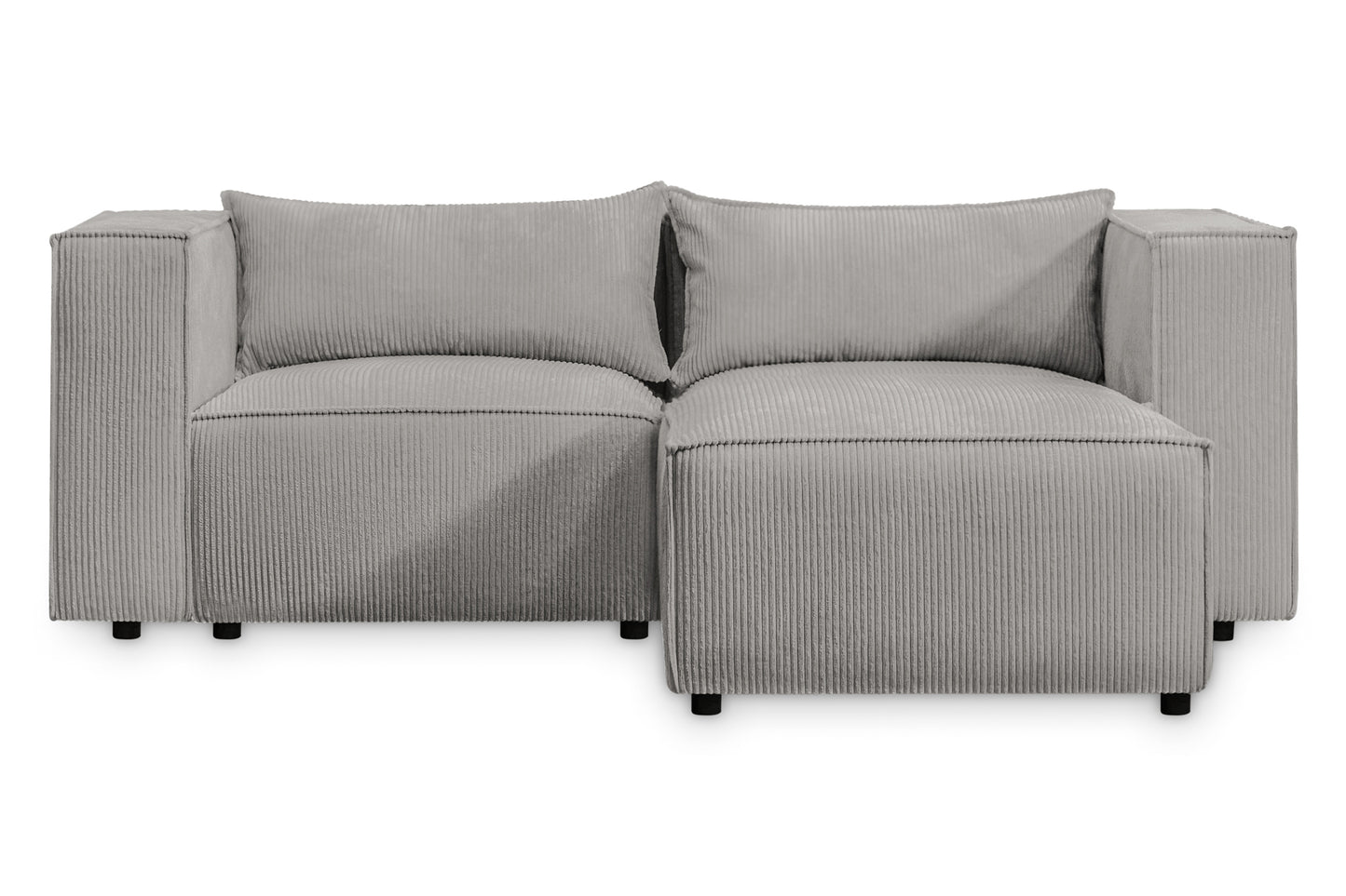 Ecksofa MODULO 210x185 cm Modulsofa Lincoln 86 Grau– Kompaktes Design mit weichem Breitcord-Stoff