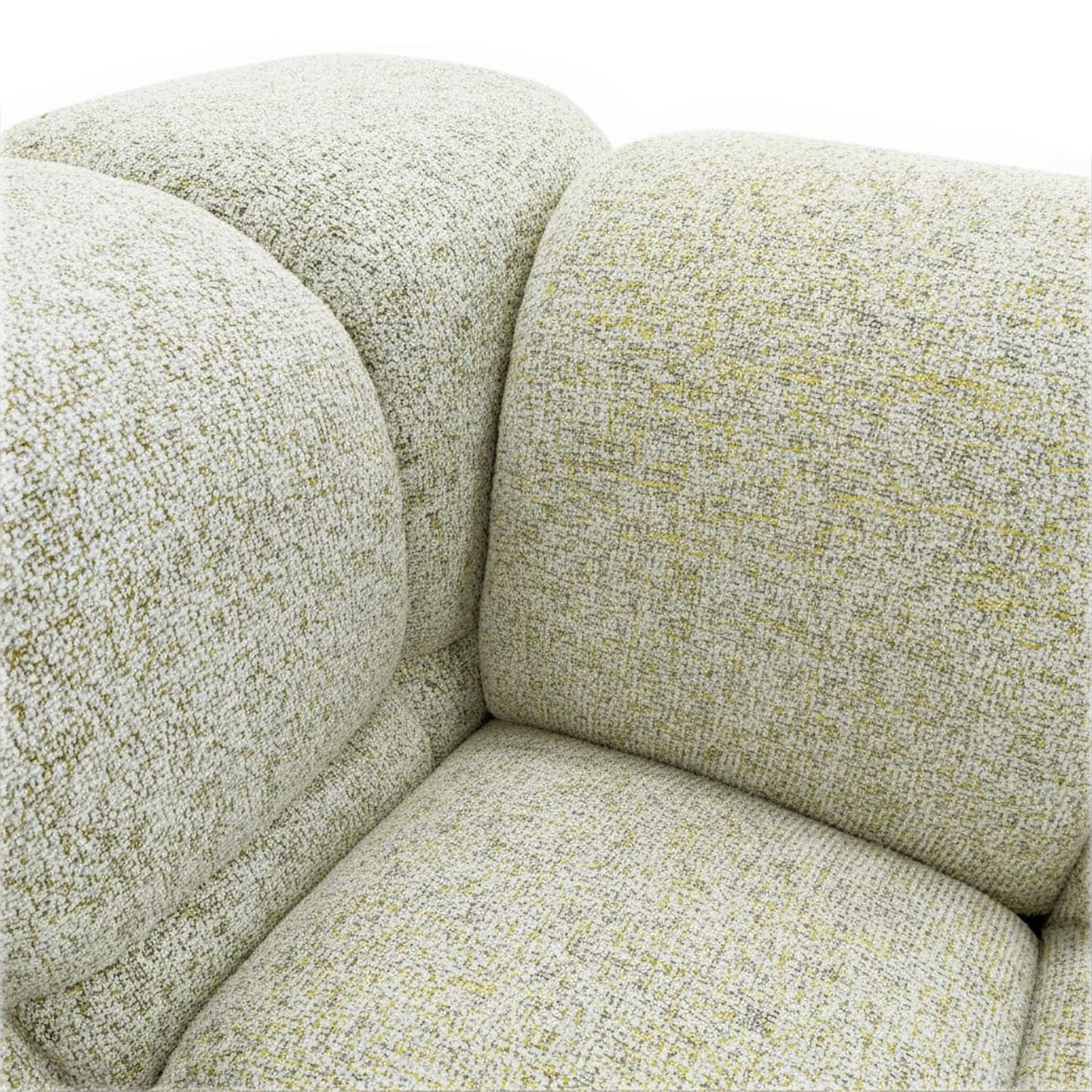Design-Sofa 3-Sitzer TONDO PUENTE 41 – Strukturstoff in Bouclé-Optik – Wellenförmiges Design – Gelb