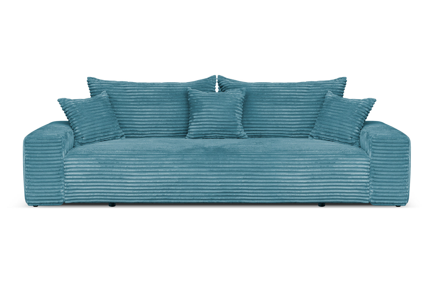 Sofa CORDO by Sofiland - Schlafsofa mit Bettkasten, Cord-Sofa 265x105 cm, Blau 75