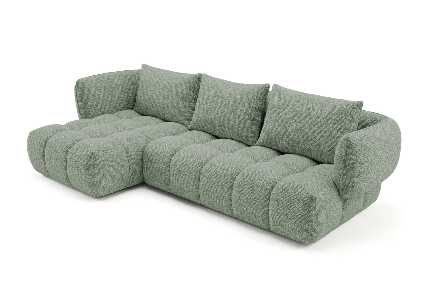 Lounge Ecksofa SAVIO - Puente 33 Salbeigrün links - 250x168 cm - Design Sofa HR