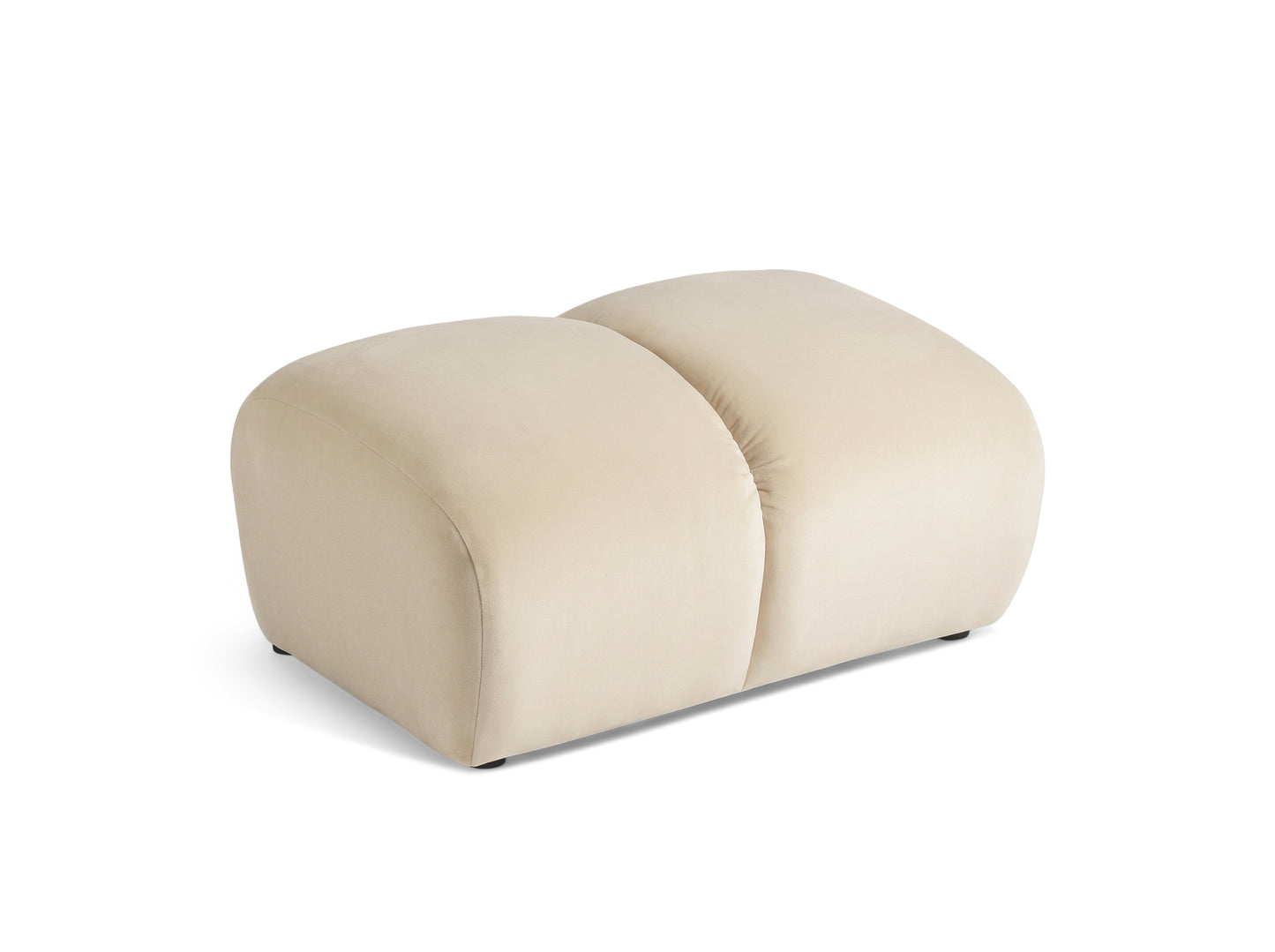 Lounge-Hocker SAVIO – Stoff Puente 06 Hellgrau – 90x70 cm – Design-Sitzpouf mit Premium HR-Komfort