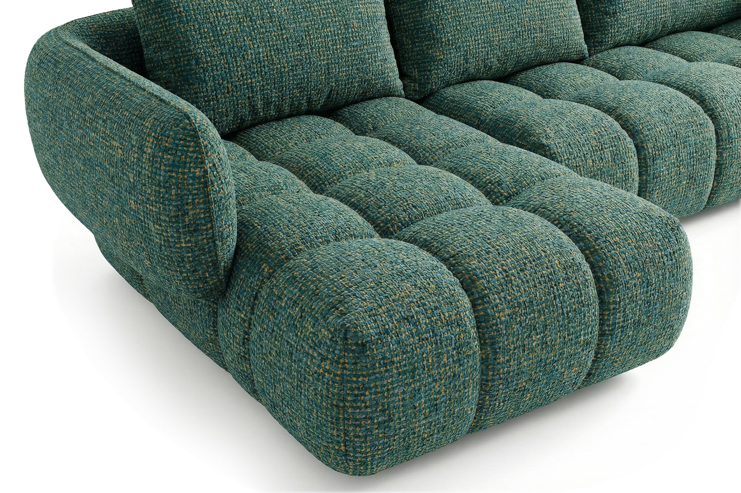 Lounge-Ecksofa SAVIO - Puente 37 Dunkelgrün links - 250x168 cm - Design-Sofa HR