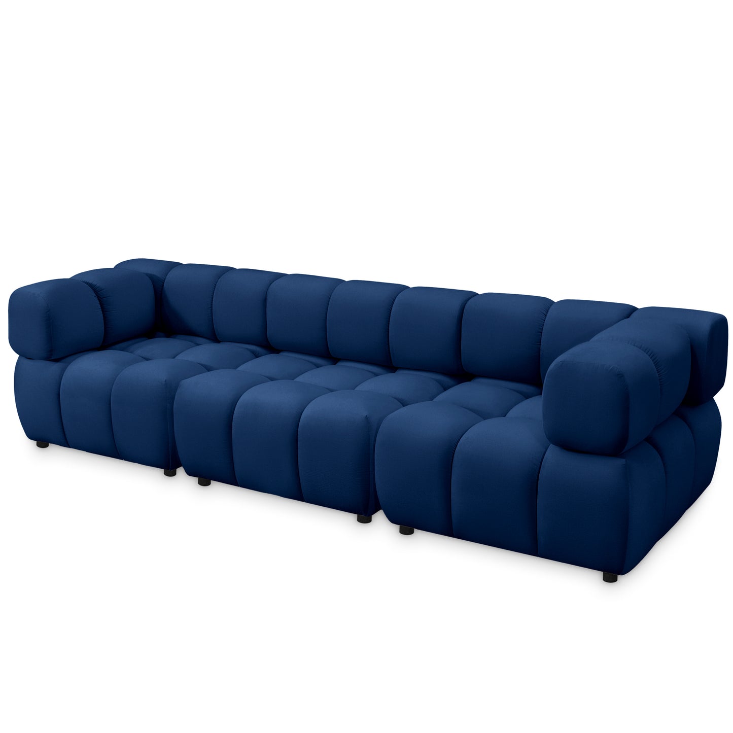 Tondo 4S Design Sofa Modulare Bubble Couch 4-Sitzer Samt Bluvel 86 Dunkelblau