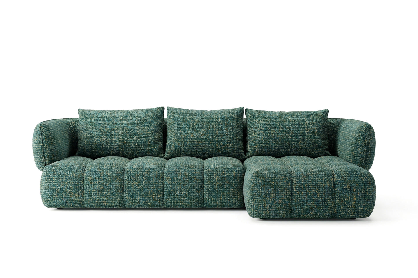 Lounge-Ecksofa SAVIO - Puente 37 Dunkelgrün rechts - 250x168 cm - Design Sofa HR