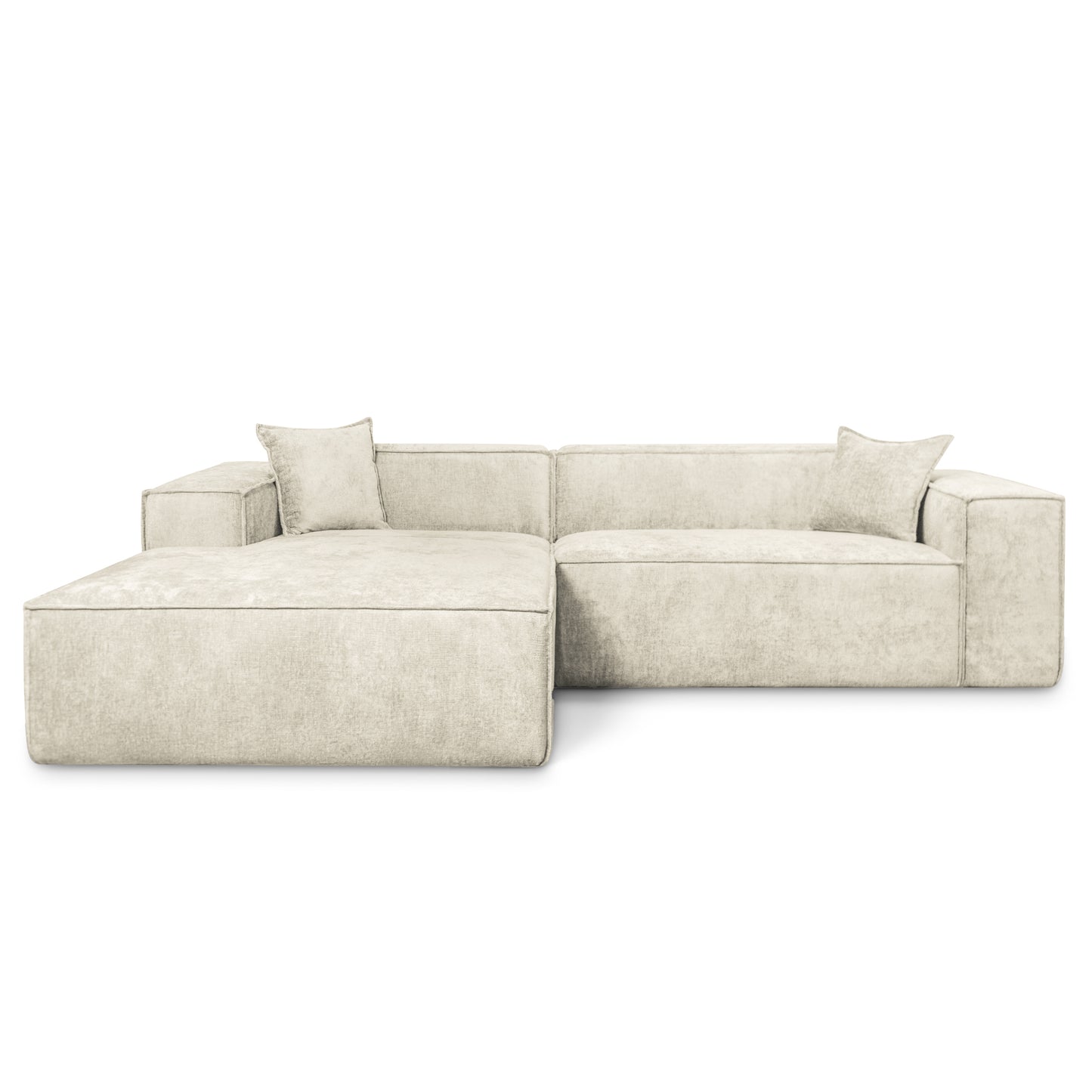 Design Ecksofa Como LC/RC 192x270 cm – Luxus Lounge L-Form Perfect Harmony 01 Beige– Strukturstoff Modern & Robust