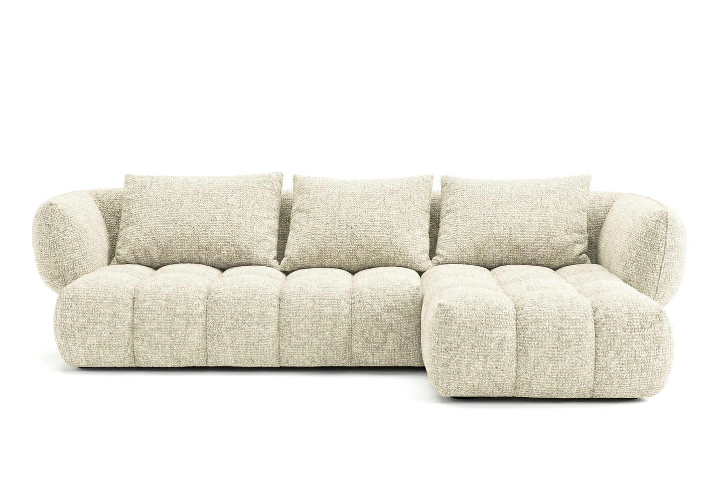 Lounge Ecksofa SAVIO - Puente 03 Cremeweiß rechts - 250x168 cm - Design Sofa HR