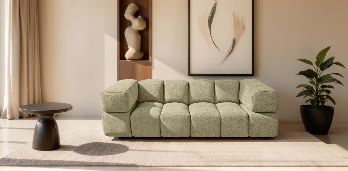3-Sitzer-Sofa AVERRO 240 cm – Puente Senfgelb 41 – Strukturstoff Premium – HR-Schaum