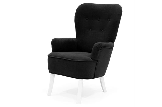 Retro-Sessel Sofiland Velo, mit Velo-Stoff bezogen – Farbe Schwarz
