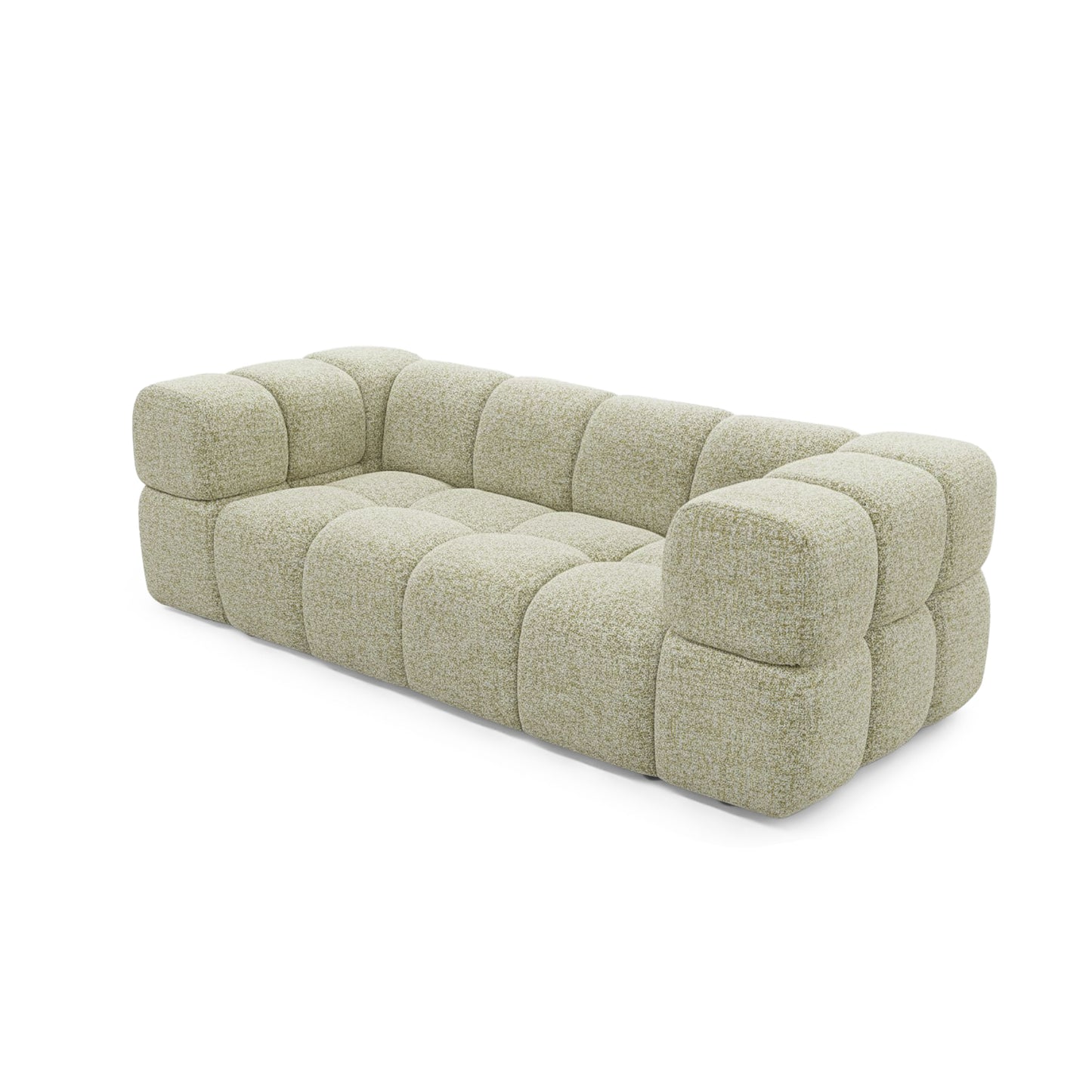 Design-Sofa 3-Sitzer TONDO PUENTE 41 – Strukturstoff in Bouclé-Optik – Wellenförmiges Design – Gelb