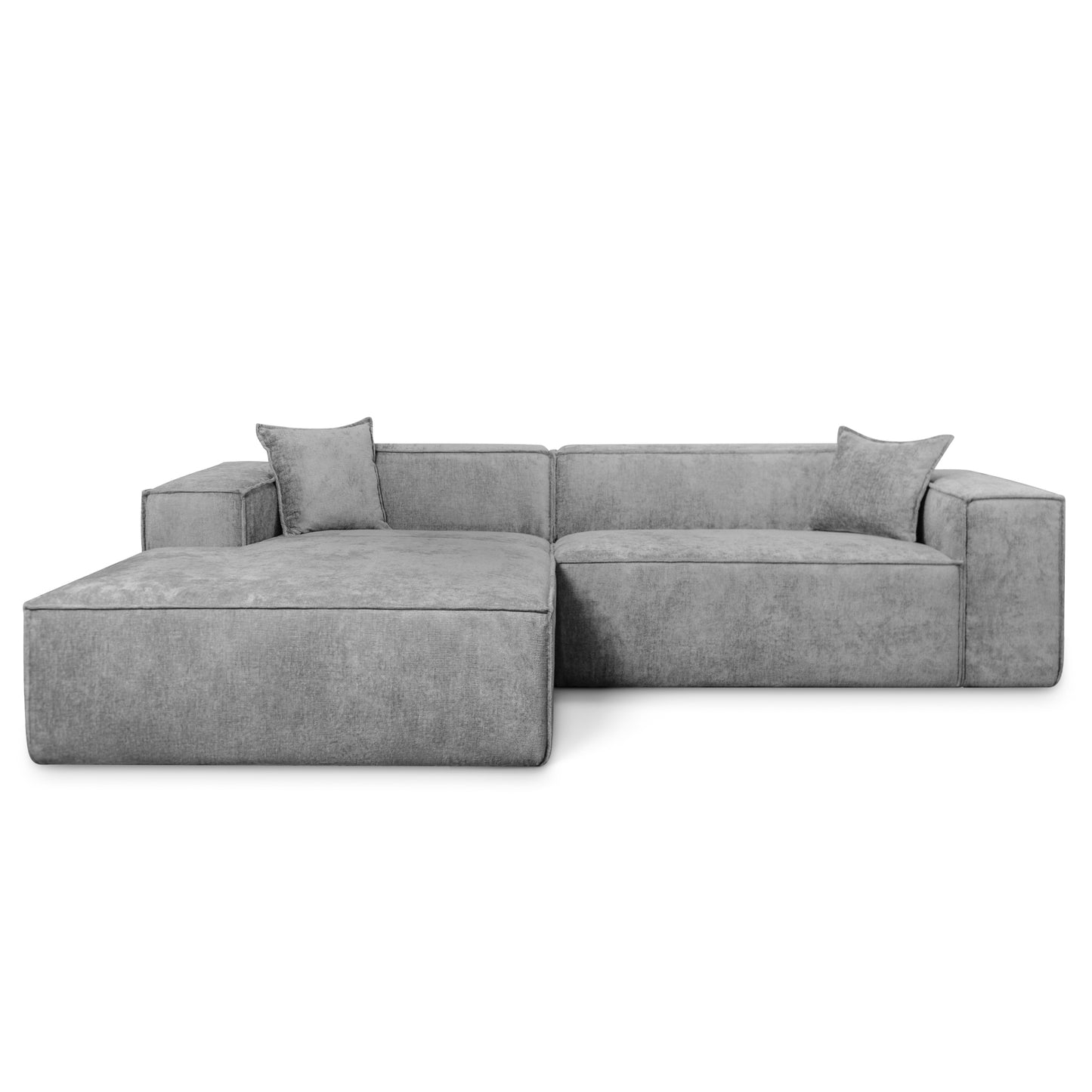 Design-Ecksofa Como LC/RC 192x270 cm – Luxus Lounge L-Form Perfect Harmony 82 Grau – Strukturstoff Modern & Robust