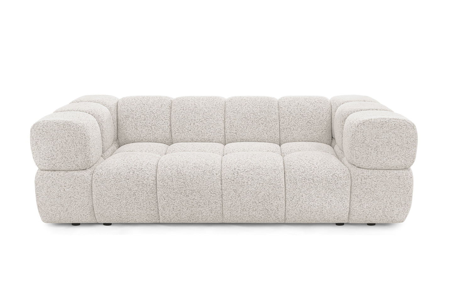 Design 3-Sitzer Sofa AVERRO 240 cm – Puente Beigegrau 09 – Strukturstoff Premium – HR-Schaum