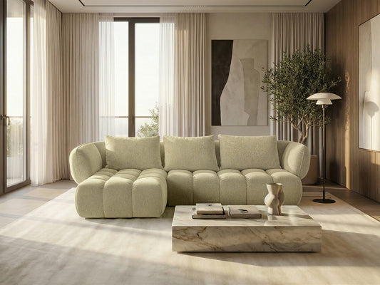 Lounge-Ecksofa SAVIO - Puente 41 Senfgelb links - 250x168 cm - Design-Sofa HR