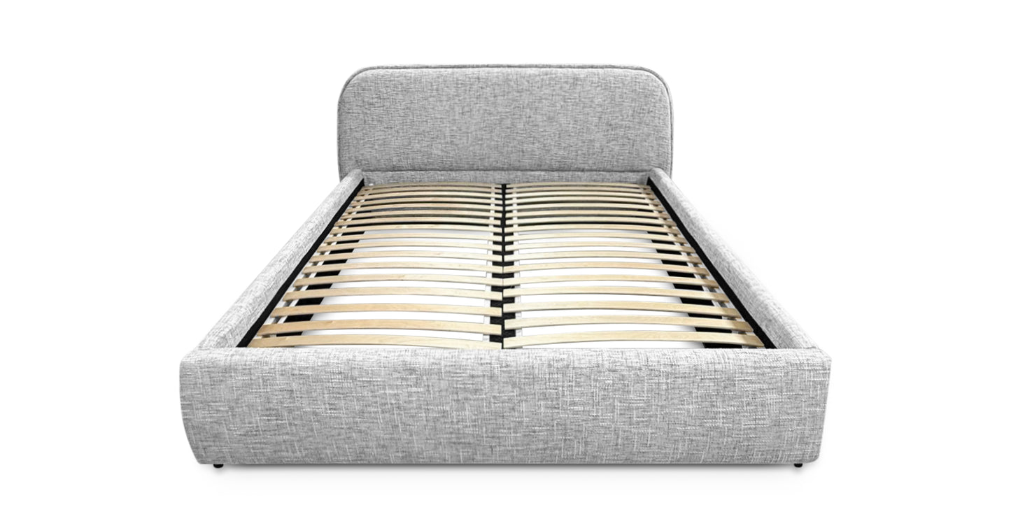 Polsterbett NORDICA 140x200 cm Tracy 03 Sand Multicolor – Modernes Design-Bett mit abgerundetem Kopfteil & Lattenrost