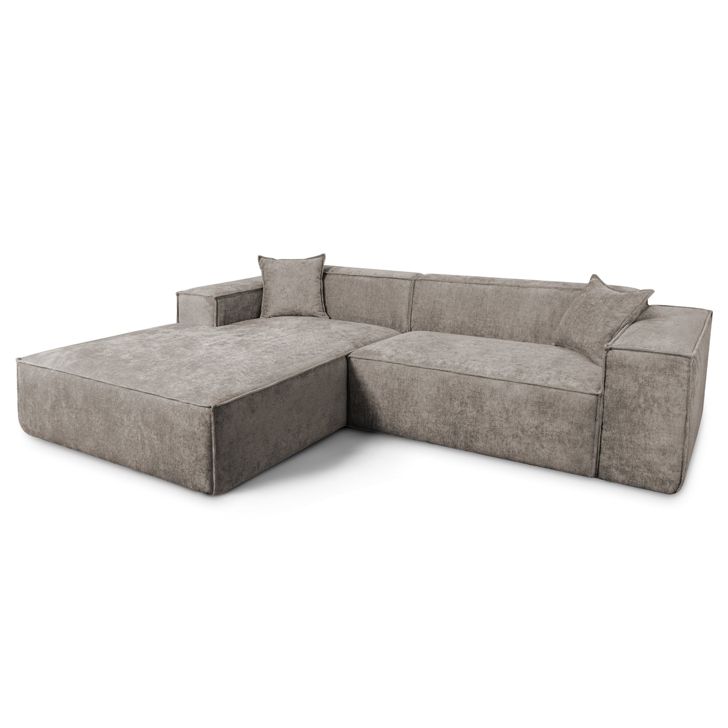 Design Ecksofa Como LC/RC 192x270 cm – Luxus Lounge L-Form Perfect Harmony 04 Taupe – Strukturstoff Modern & Robust