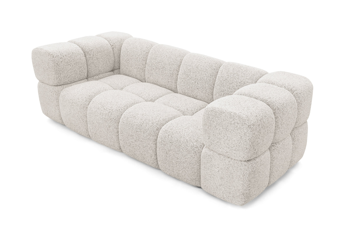 Design 3-Sitzer Sofa AVERRO 240 cm – Puente Beigegrau 09 – Strukturstoff Premium – HR-Schaum