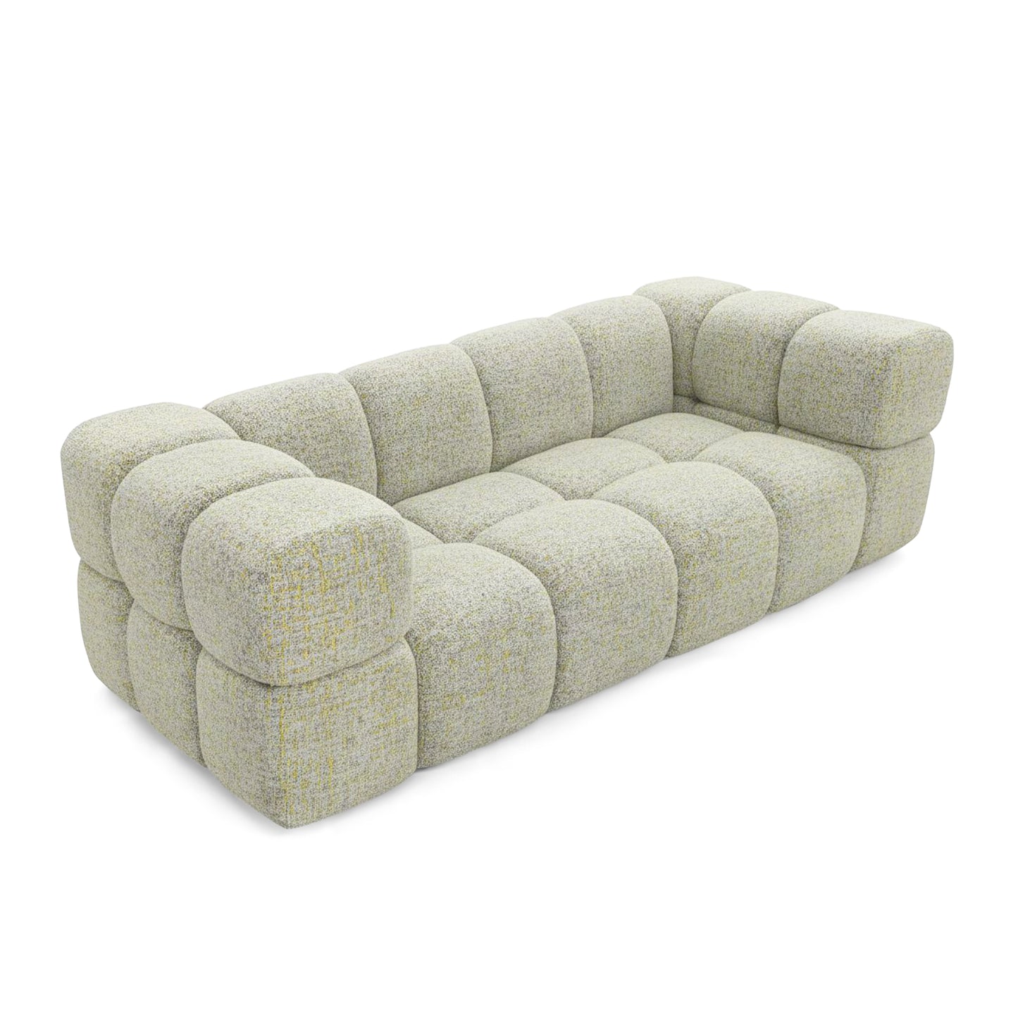 Design-Sofa 3-Sitzer TONDO PUENTE 41 – Strukturstoff in Bouclé-Optik – Wellenförmiges Design – Gelb