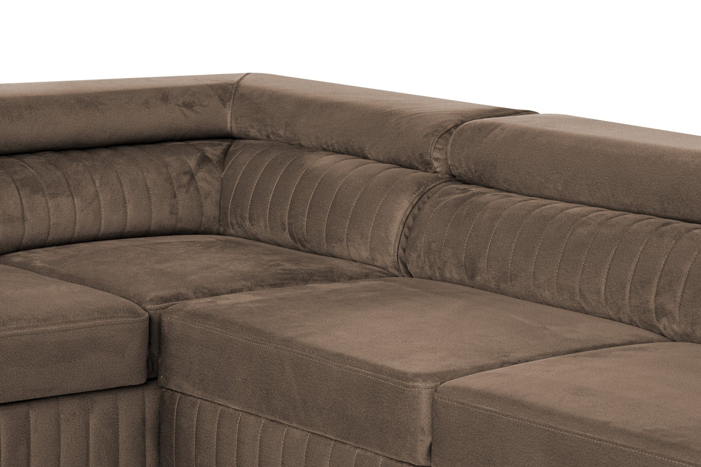 U-Form Schlafsofa Magnum Braun 345x202 cm – Flexibles Design ohne feste Seite