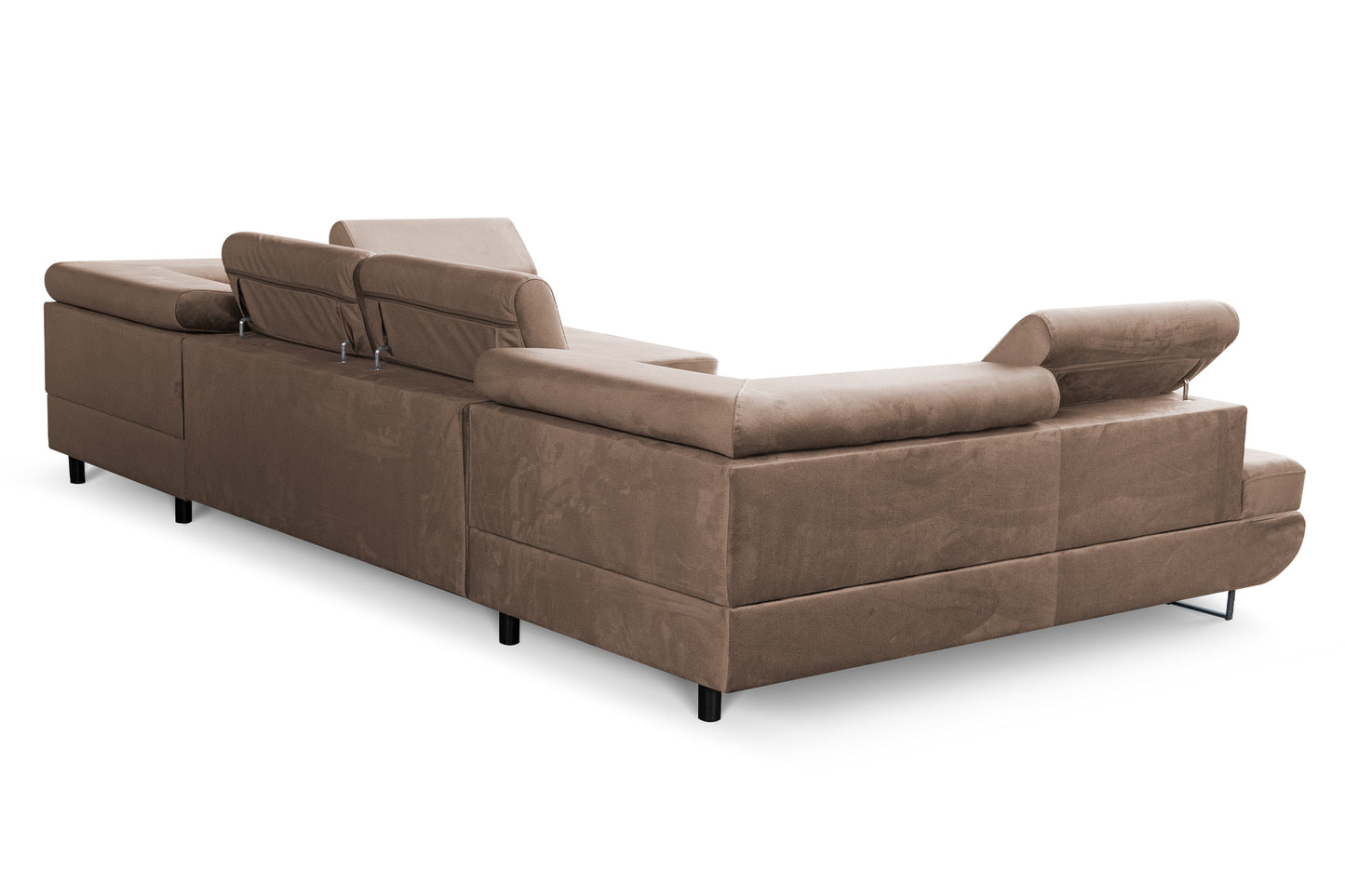 U-Form Schlafsofa Magnum Braun 345x202 cm – Flexibles Design ohne feste Seite