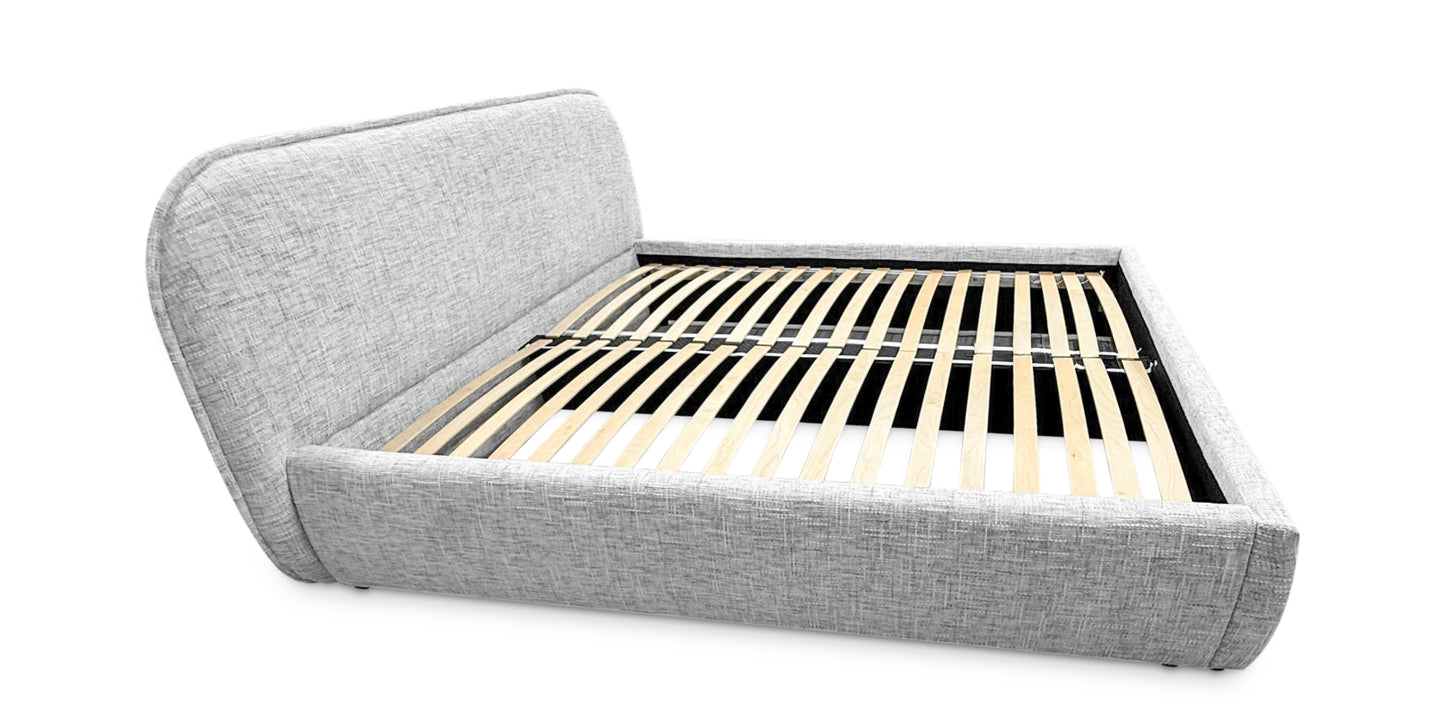 Polsterbett NORDICA 180x200 cm Tracy 14 Dunkelgraubraun – Modernes Design-Bett mit abgerundetem Kopfteil & Lattenrost