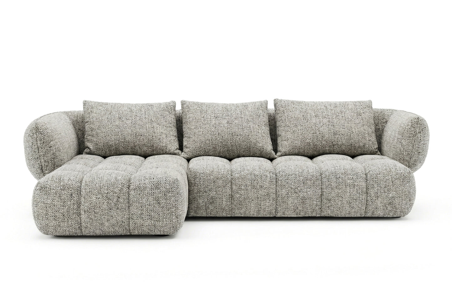 Lounge Ecksofa SAVIO - Puente 06 Hellgrau links - 250x168 cm - Design Sofa HR