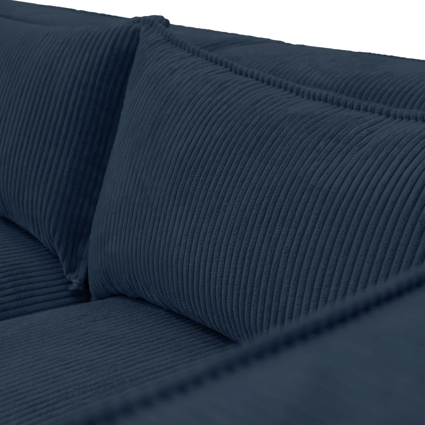 Ecksofa MODULO 290x185 cm Modulsofa Lincoln 77 Blau – Modernes Design mit weichem Breitcord-Stoff