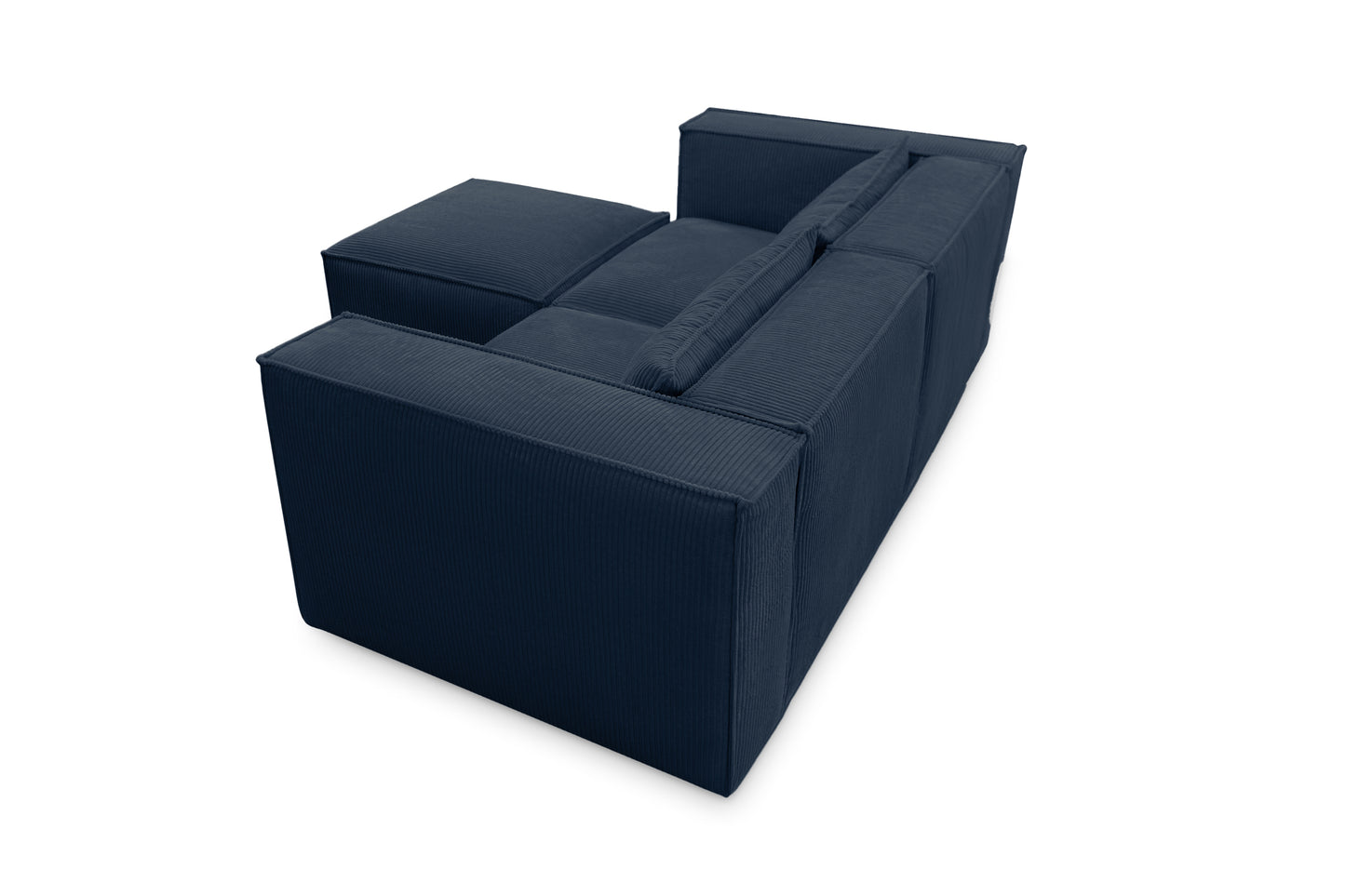 Ecksofa MODULO 210x185 cm Modulsofa Lincoln 77 Blau– Kompaktes Design mit weichem Breitcord-Stoff