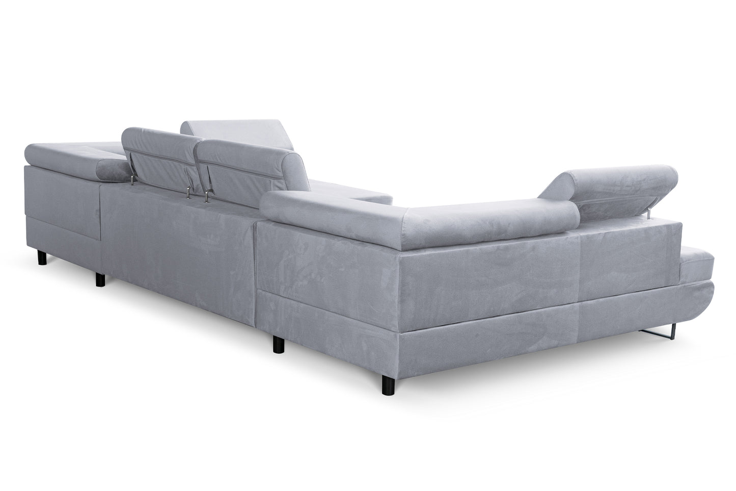 U-Form Schlafsofa Magnum Hellgrau 345x202 cm – Flexibles Design ohne feste Seite