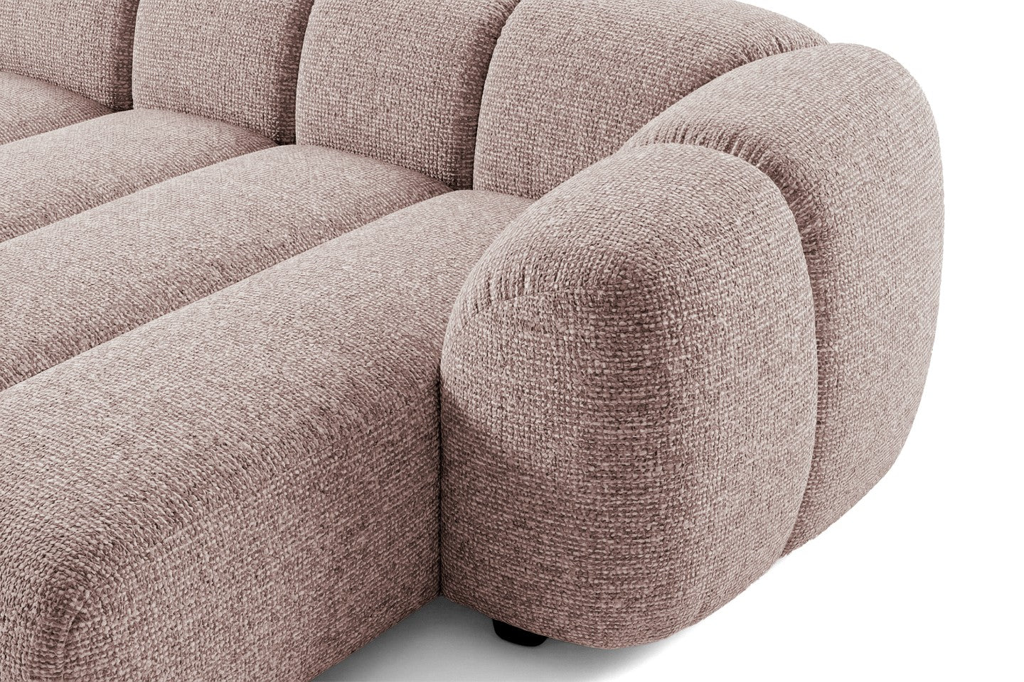 Mali Design Ecksofa 280x150 cm | L-Form Couch in Premium Puente-Strukturstoff |68 Altrosa| Ottoman Rechts