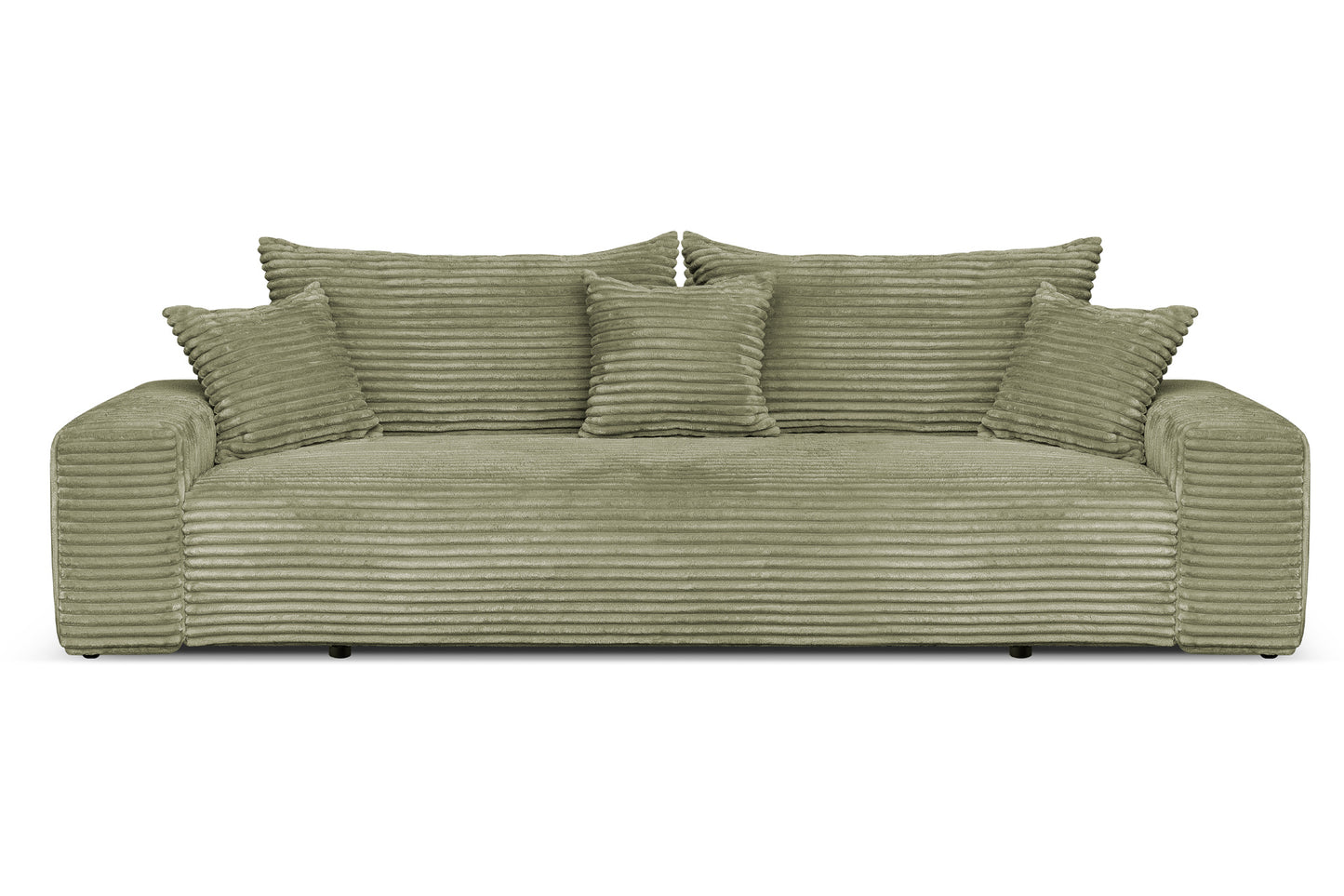 Sofa CORDO von Sofiland - Schlafsofa mit Bettkasten, Cord-Sofa 265x105 cm, Hellgrün 37