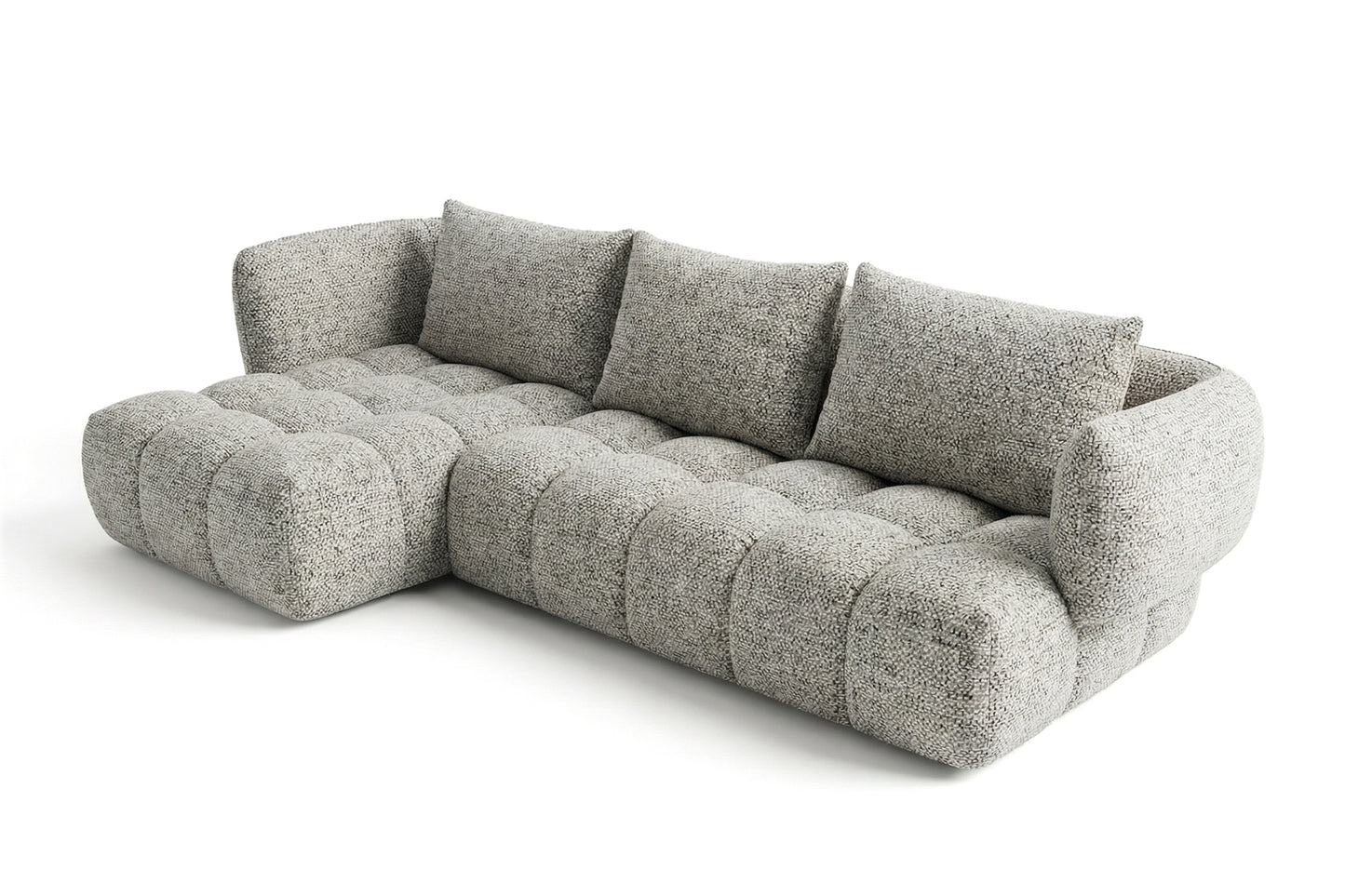 Lounge Ecksofa SAVIO - Puente 06 Hellgrau links - 250x168 cm - Design Sofa HR