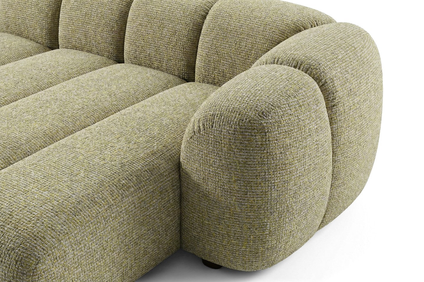 Mali Design Ecksofa 280x150 cm | L-Form Couch in Premium Puente-Strukturstoff |41 Senfgelb| Ottoman Rechts