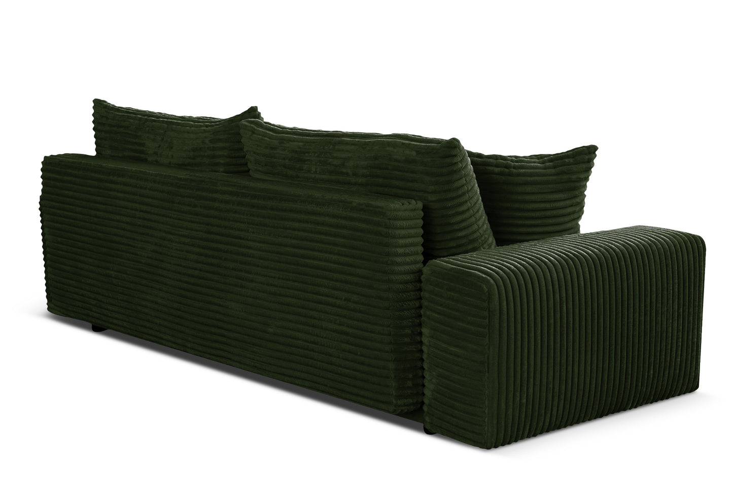 Sofa CORDO by Sofiland - Schlafsofa mit Bettkasten, Cord-Sofa 265x105 cm, Dunkelgrün 39