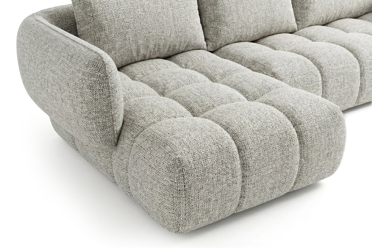 Lounge Ecksofa SAVIO - Puente 06 Hellgrau links - 250x168 cm - Design Sofa HR