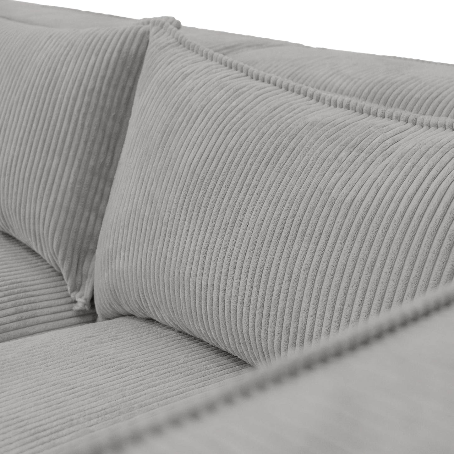 Ecksofa MODULO 210x185 cm Modulsofa Lincoln 86 Grau– Kompaktes Design mit weichem Breitcord-Stoff