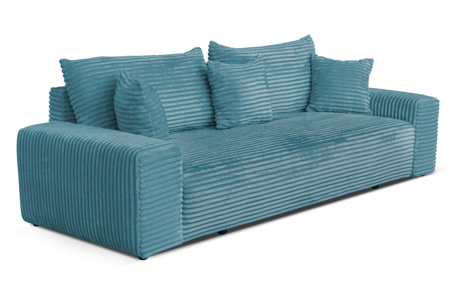 Sofa CORDO by Sofiland - Schlafsofa mit Bettkasten, Cord-Sofa 265x105 cm, Blau 75
