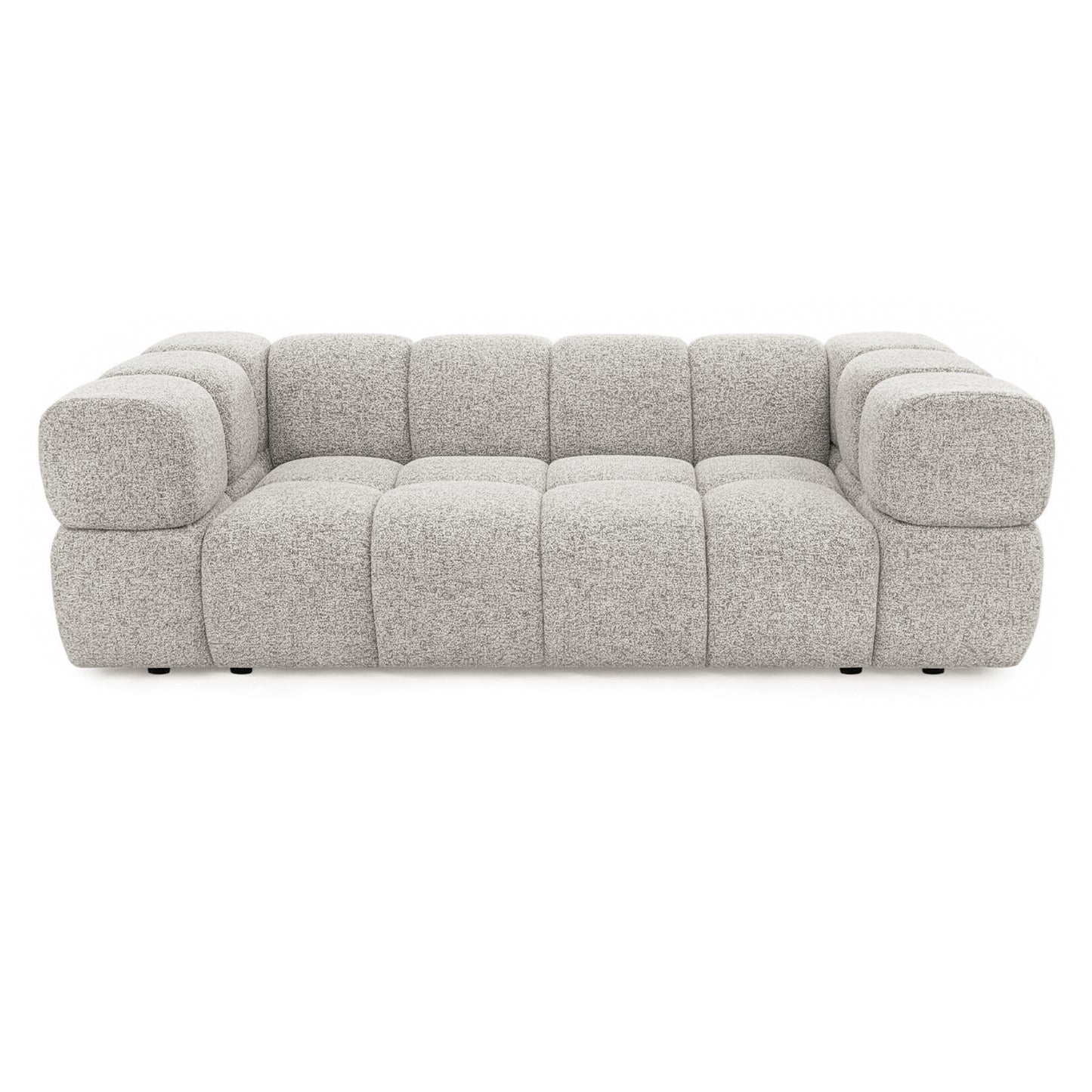 Designer-Sofa 3-Sitzer TONDO PUENTE 06 – Strukturstoff in Bouclé-Optik – Wellenförmiges Design – Beige