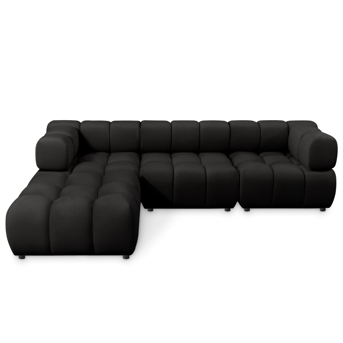 Ecksofa TONDO LC/RC 192x288cm Bluvel 19 Schwarz