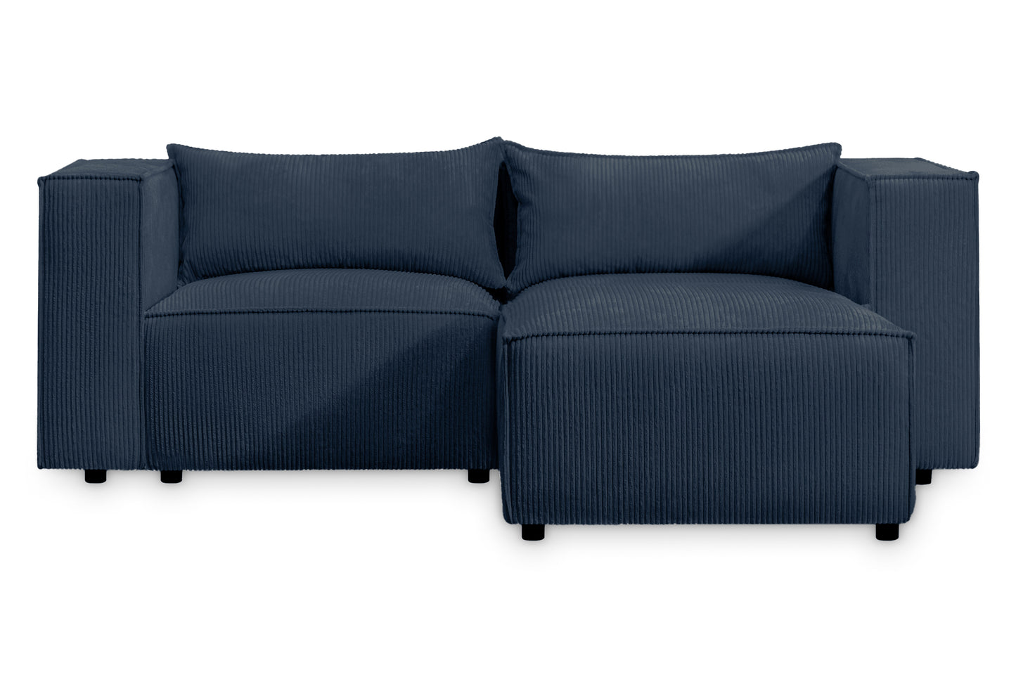 Ecksofa MODULO 210x185 cm Modulsofa Lincoln 77 Blau– Kompaktes Design mit weichem Breitcord-Stoff