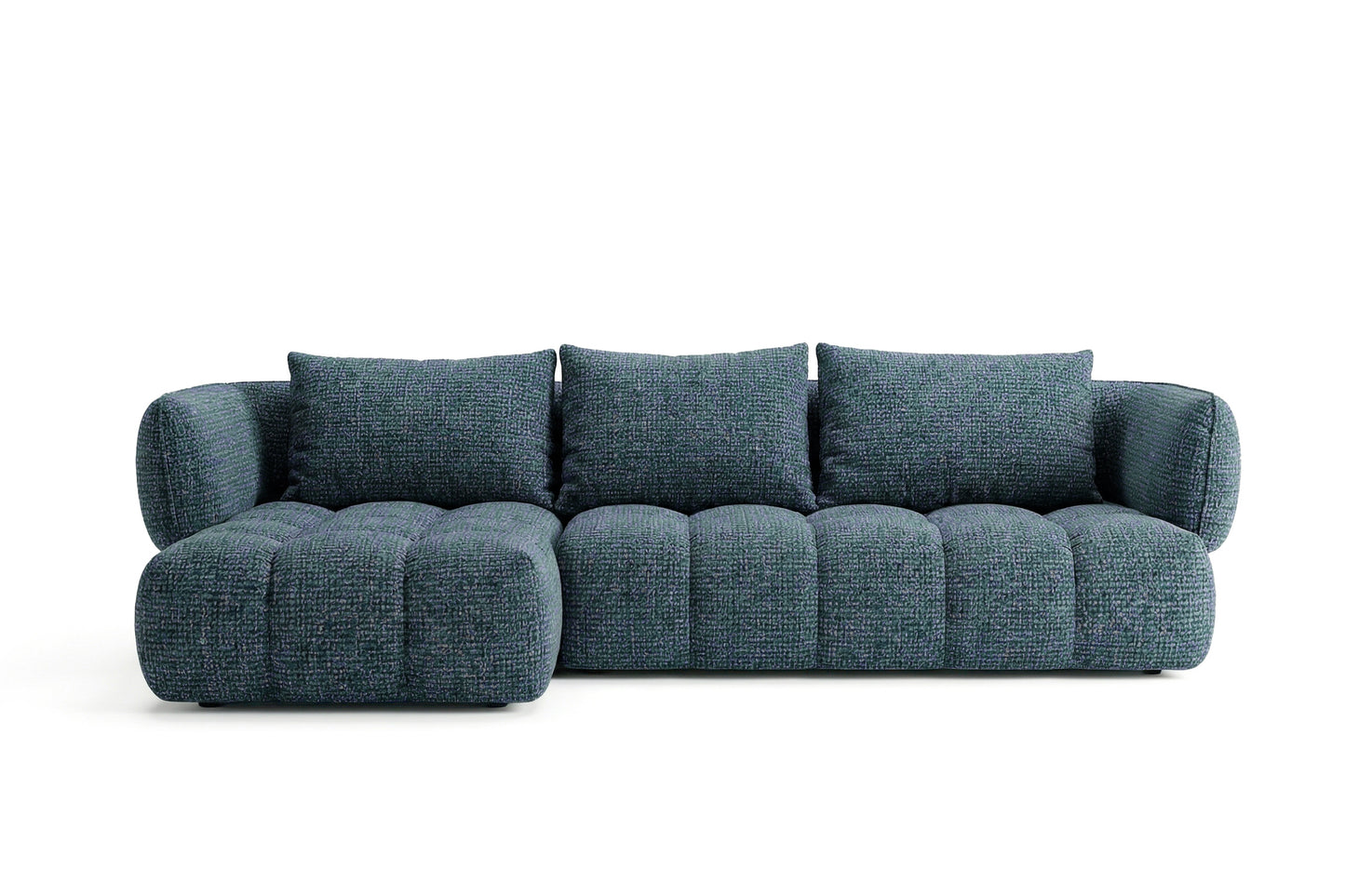 Lounge-Ecksofa SAVIO - Puente 39 Petrolblau links - 250x168 cm - Design Sofa HR