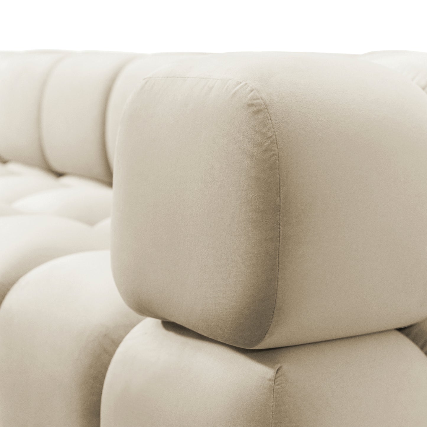 Tondo 4S Design Sofa Modulare Bubble Couch 4-Sitzer Samt Bluvel 22 Beige