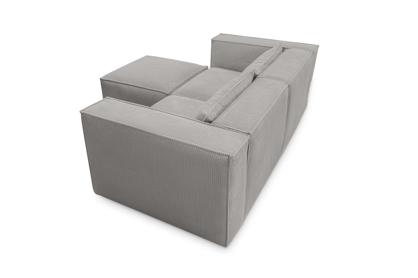 Ecksofa MODULO 210x185 cm Modulsofa Lincoln 86 Grau– Kompaktes Design mit weichem Breitcord-Stoff