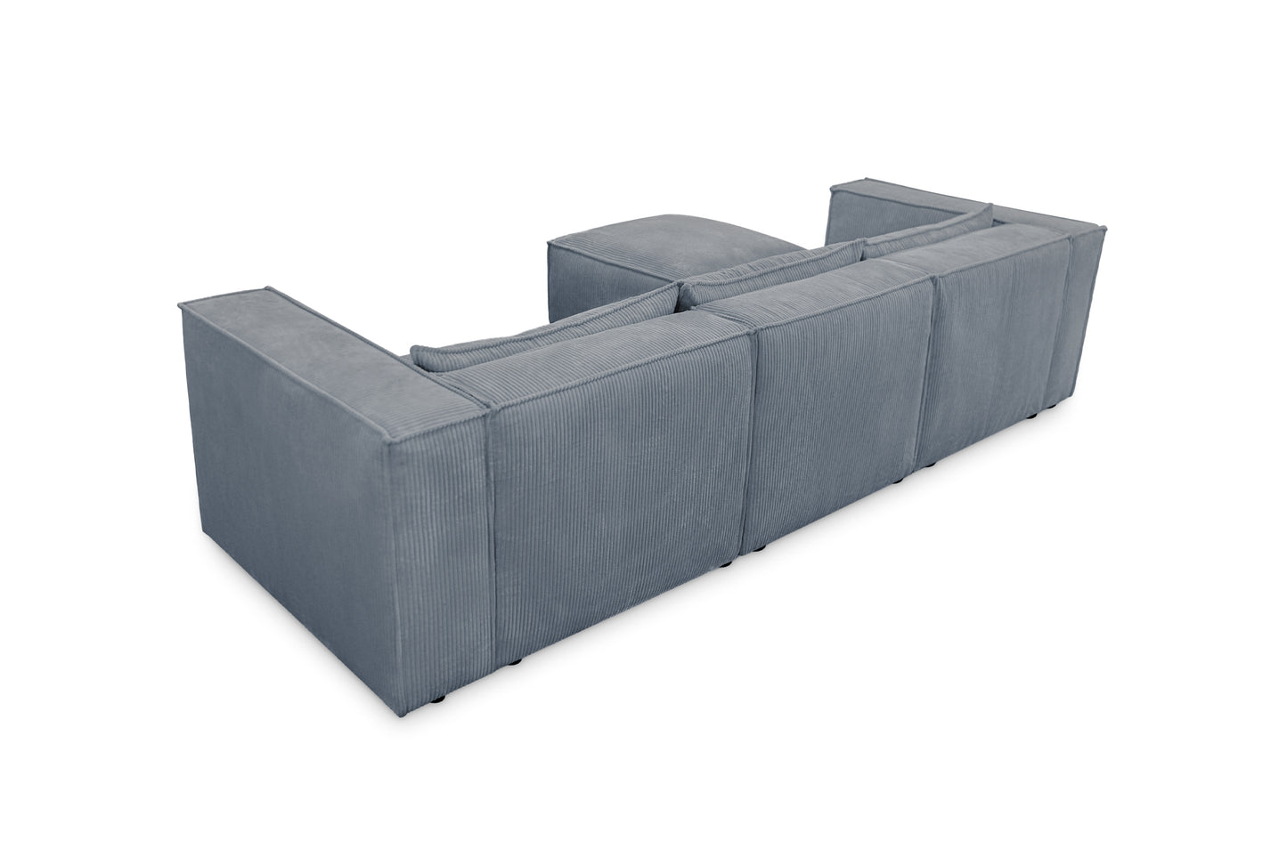 Ecksofa MODULO 290x185 cm Modulsofa Lincoln 85 Graublau– Modernes Design mit weichem Breitcord-Stoff