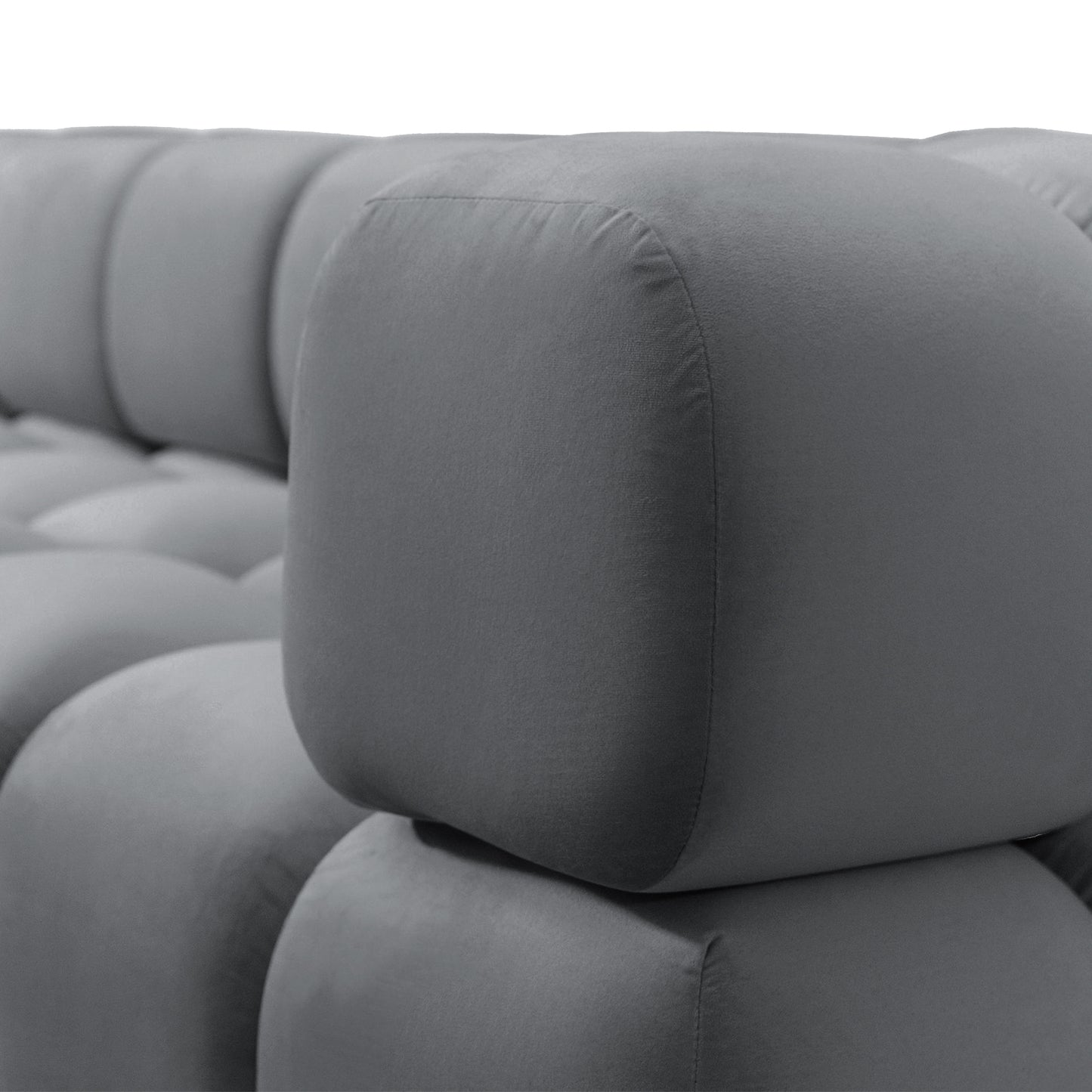 Tondo 4S Design Sofa Modulares Bubble Couch 4-Sitzer Samt Bluvel 14 Grau