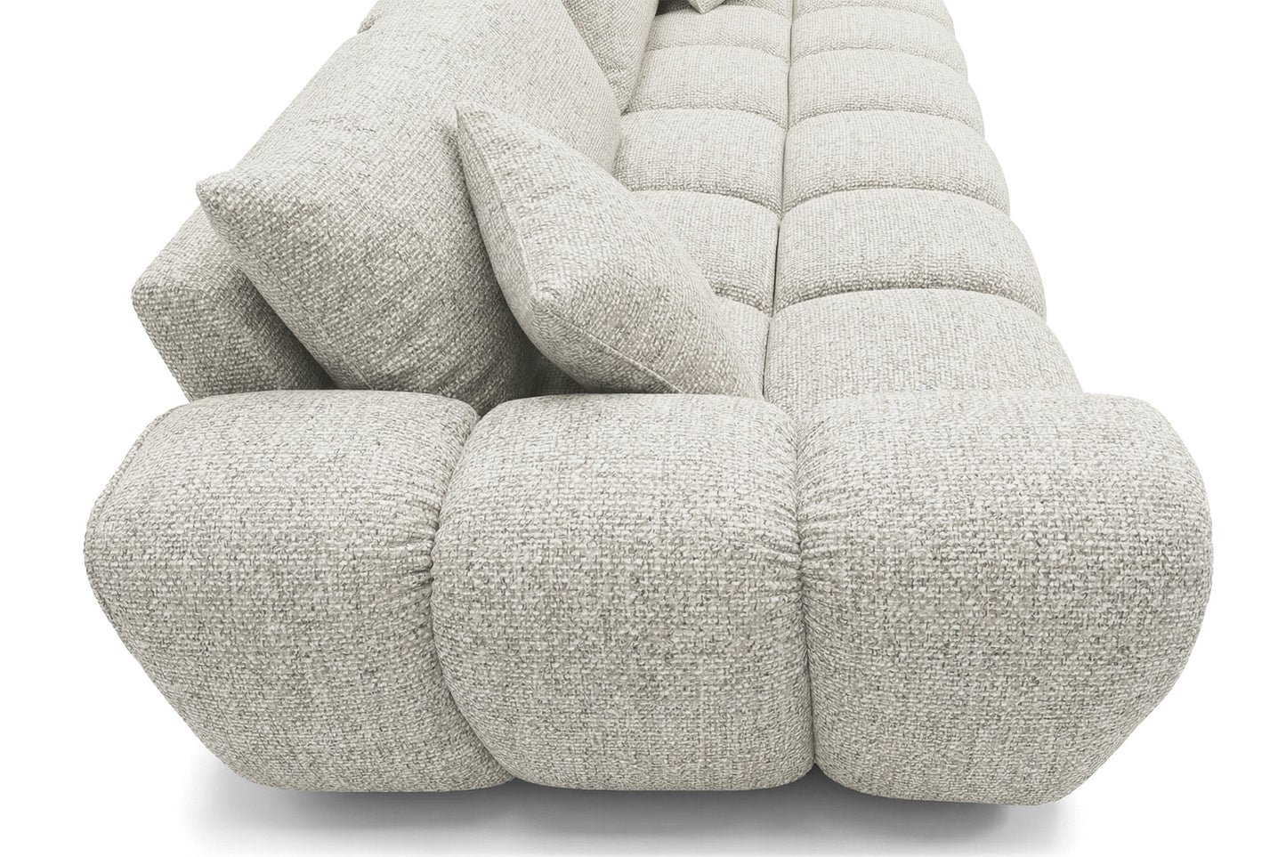 Schlafsofa COSMO 240cm  HR-Schaum  Strukturstoff Puente 09 Beigegrau