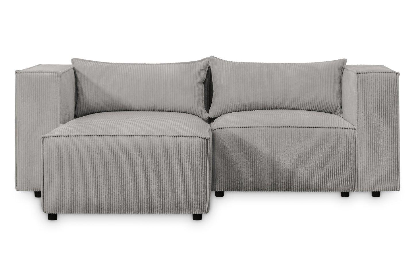 Ecksofa MODULO 210x185 cm Modulsofa Lincoln 86 Grau– Kompaktes Design mit weichem Breitcord-Stoff
